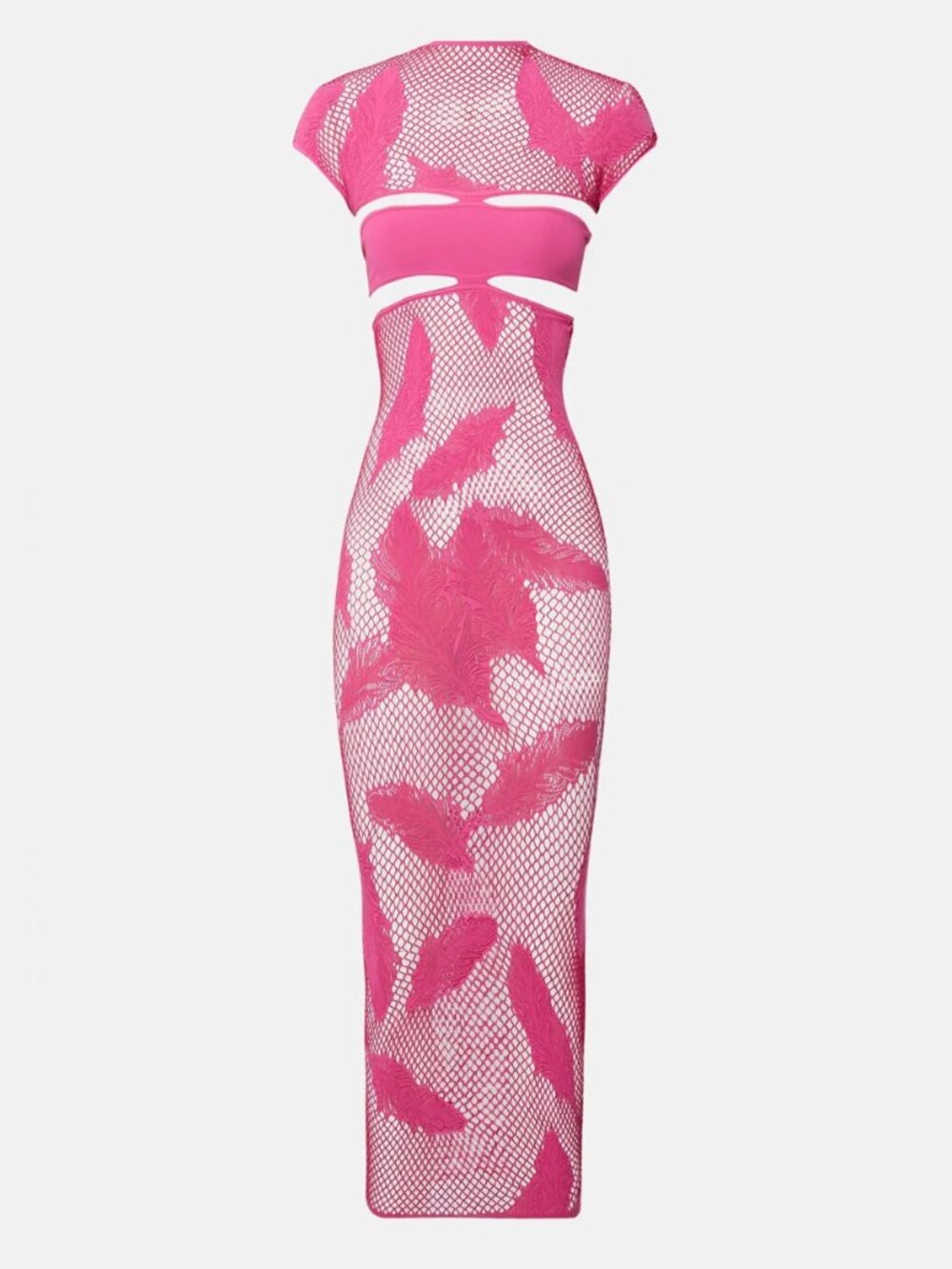 NEW Poster Girl Ja'mie Midi Dress in Hot Pink Mesh Lace Cutout Jamie Sexy